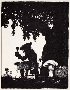 Leprechaun ، من The World Guide to Gnomes ، Fairies ، Elves and Little Little People by Thomas Keightley (1789-1872) تم نشره عام 1880 ، (BW Engraving) بواسطة المدرسة الأمريكية