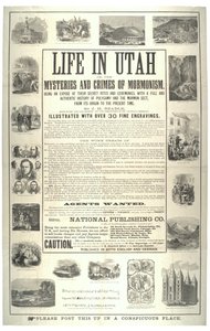 الحياة في يوتا أو أسرار وجرائم المورمونية ؛ كونه كشف عن طقوسهم واحتفالاتهم السرية ، ج .1870 بواسطة المدرسة الأمريكية