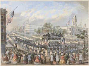 لينكولنز جنازة ، 25 أبريل 1865 ، حانة. 1866 بواسطة المدرسة الأمريكية