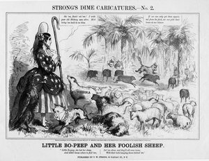 Little Bo-Peep وأغنامها الحمقاء ، نشرتها TW Strong ، New York ، 1861