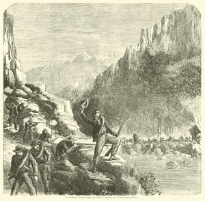 القناصين الحاربون في Longstreets يهاجمون قطارًا فدراليًا فوق تشاتانوغا ، أكتوبر 1863 بواسطة المدرسة الأمريكية