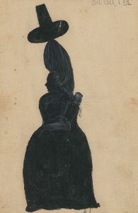 لوسي نوكس ، c.1790 (حبر بأبيض الصين على البطاقة) بواسطة المدرسة الأمريكية