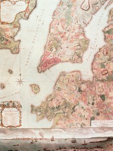 Map of New York in 1766-67 (watercolor on paper) بواسطة المدرسة الأمريكية