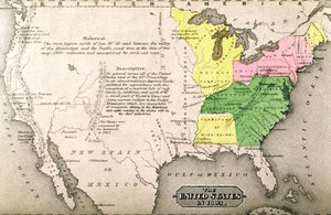 خريطة للولايات المتحدة عام 1803 ، من "بلدنا بالكامل: ماضي وحاضر الولايات المتحدة ، تاريخي وصفي" ، بقلم جون وارنر باربر وهنري هير ، 1861