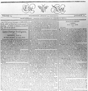 إعلان تسمية النحلة ، طبع في 23 أغسطس 1797 (طباعة) بواسطة المدرسة الأمريكية