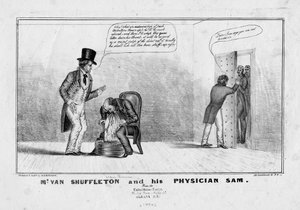 السيد فان شوفلتون وطبيبه سام ، حوالي عام 1836 بواسطة المدرسة الأمريكية
