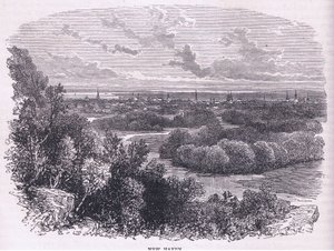 نيو هافن ، رسم توضيحي من حانة Cassell's History of the United States. بواسطة Petter & Galpin c.1890 (litho) بواسطة المدرسة الأمريكية