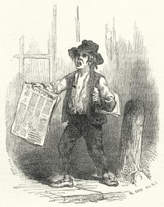 Newspaper Seller (engraving) بواسطة المدرسة الأمريكية