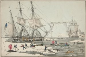 مصايد حوت بحر الشمال، حانة. 1860 (لون ليثو) بواسطة المدرسة الأمريكية