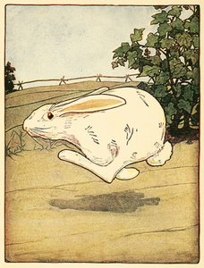 لم يتوقف بيتر عن الركض ، من حانة The Tale of Peter Rabbit. 1916 طباعة حجرية ملونة ، 1916. بواسطة المدرسة الأمريكية