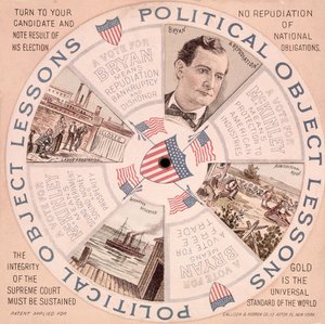 دروس الأهداف السياسية ، ملصق الحملة الرئاسية الأمريكية لـ William McKinley (1843-1901) c.1897
