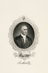 صورة لسام هيوستن مع إطلالة على المدينة ، ج. 1855-ج. 1860 (نقش ذو وجه صلب على ورق منسوج) بواسطة المدرسة الأمريكية