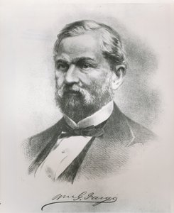 صورة لوليام جورج فارجو (1818-1881) المؤسس المشارك لشركة Wells Fargo & Co. (litho) بواسطة المدرسة الأمريكية