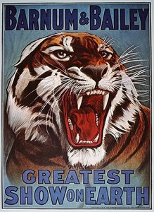 ملصق يعلن عن 'Barnum & Bailey Greatest Show on Earth' ، حوالي عام 1910 (لون ليثو) بواسطة المدرسة الأمريكية