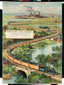 ملصق الإعلان عن Worcester Salt Special ، 162 سيارة بدأها الرئيس المنتخب ماكينلي ، 1897