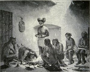 "الصلاة من أجل المطر" حوالي 1880 (نقش). بواسطة المدرسة الأمريكية