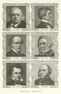 أمريكيون بارزون ، HW Beecher ، William H Seward ، SP Chase ، Winfield Scott ، Stephen A Douglas ، John Ericsson بواسطة المدرسة الأمريكية