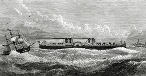 عبارة عن سفينة بخارية مقترحة بين دوفر وكاليه ، رسم توضيحي من Appletons Journal ، 4 مايو 1872 بواسطة المدرسة الأمريكية