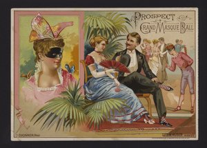 Prospect Association كرة ملثمة كبيرة في أكاديمية الموسيقى ، Tammany Hall و Nilsson Hall ، نيويورك (Chromolitho) بواسطة المدرسة الأمريكية