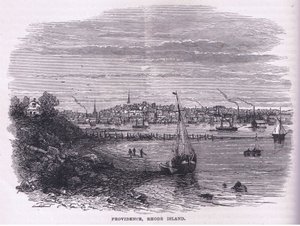 بروفيدنس ، رود آيلاند ، رسم توضيحي من حانة Cassell's History of the United States. بواسطة Petter & Galpin c.1890 (litho) بواسطة المدرسة الأمريكية