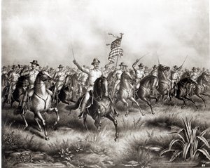 Rough Riders: العقيد ثيودور روزفلت ، القائد الأمريكي في سان خوان هيل ، سانتياغو ، كوبا ، 1898 بواسطة المدرسة الأمريكية