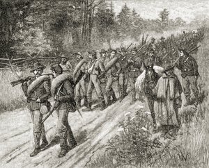 جيش شيرمان في المسيرة إلى البحر في عام 1865 ، من "تاريخ موجز للولايات المتحدة" ، نشرته شركة AS Barnes und Co. في عام 1885 بواسطة المدرسة الأمريكية