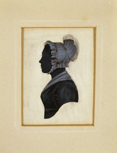 Silhouette of a Lady, c. 1830-1840 (black ink with brown and white chalk delineation on wove paper) بواسطة المدرسة الأمريكية