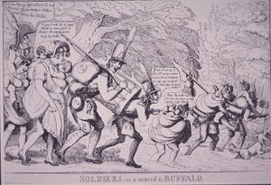 Soldiers on the March to Buffalo (etching) بواسطة المدرسة الأمريكية