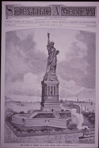 Statue of Liberty ‘as it will appear when completed’ on cover of Scientific American بواسطة المدرسة الأمريكية