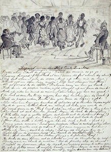 Terpischore in The Flat Creek Quarters ، Pea Ridge ، حوالي عام 1860 (قلم رصاص على ورق) بواسطة المدرسة الأمريكية