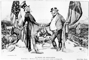 مهمة الأنجلو ساكسون ، رسم توضيحي من Le Rire ، 1899