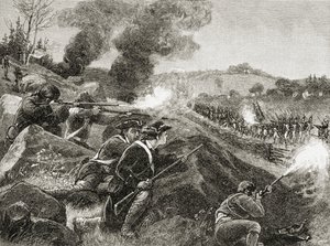 الانسحاب البريطاني من ليكسينغتون ، من "تاريخ موجز للولايات المتحدة" ، نشرته AS Barnes und Co. في عام 1885 بواسطة المدرسة الأمريكية