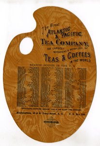شركة Great Atlantic & Pacific Tea Company ، أكبر مستوردي وتجار الشاي والشاي والقهوة في العالم ، (لوحة خشبية مطبوعة مقطوعة) بواسطة المدرسة الأمريكية
