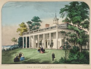 منزل واشنطن ، ماونت فيرنون ، فيرجينيا ، حانة. c.1857 (لون litho) بواسطة المدرسة الأمريكية