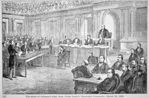 The Impeachment of President Johnson in 1868, illustration from 