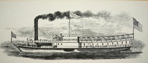 The Mississippi Side-wheeler 'Caledonia' ، حوالي 1830 (نقش) بواسطة المدرسة الأمريكية