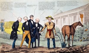 The North Bend Farmer وزواره ، كاريكاتير نشره HR Robinson ، c.1840-42 بواسطة المدرسة الأمريكية