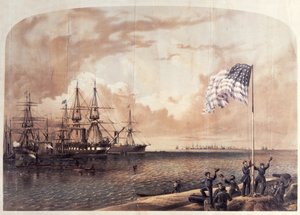 انتصار الاتحاد في بورت رويال ، 7 نوفمبر 1861 ، منقوش بواسطة شيرمان وهارت ، 1861 بواسطة المدرسة الأمريكية