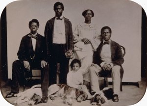 مشهد الزفاف ، حوالي عام 1860 (نصف لوح خفيف ، ملون يدويًا ، في حقيبة جلدية) بواسطة المدرسة الأمريكية
