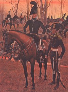 US Horse Artillery, c.1812 (colour litho) بواسطة المدرسة الأمريكية