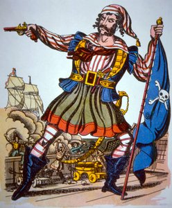 Victorian presentation of a pirate (colour litho) بواسطة المدرسة الأمريكية