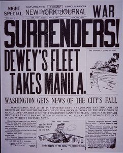 Victory headline on New York Journal, during the Spanish-American War بواسطة المدرسة الأمريكية