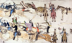 معركة ليتل بيجورن ، مونتانا ، الولايات المتحدة الأمريكية ، 25-26 يونيو 1876 c1900