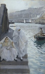 من الجزائر هاربور بار زورن ، أندرس ليونارد (1860-1920). لوحة مائية على ورق مقاس: 67x41 بواسطة المختلف هو ليونارد زورن