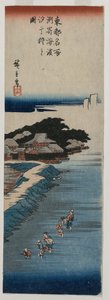 جمع الأصداف في Low Tide في Susaki ، من سلسلة 100 Views of Famous Places in Edo ، منتصف 1830s بواسطة أندو هيروشيغه