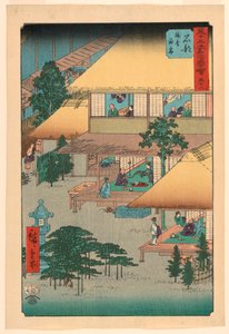 إيشيبي: الضيوف في Inn (Isibe ، ryosha tomarikyaku) من سلسلة 53 Stations of the Tokaido بواسطة أندو هيروشيغه
