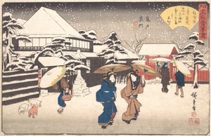 Kameido Uramon Tama-ya ، حوالي عام 1840 ، حوالي عام 1840. بواسطة أندو هيروشيغه