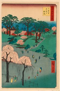 Nippori ، Temple Gardens (Nippori ، Jiin No Rinsen) من سلسلة مائة مناظر مشهورة لإيدو بواسطة أندو هيروشيغه