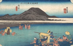 المسافرون عبر نهر آبي في فوتشو ، كاليفورنيا. 1833-34. ، كاليفورنيا. 1833-34. بواسطة أندو هيروشيغه