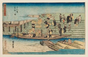 طباعة على الخشب - مشهد النهر ، 1797-1858 بواسطة أندو هيروشيغه
